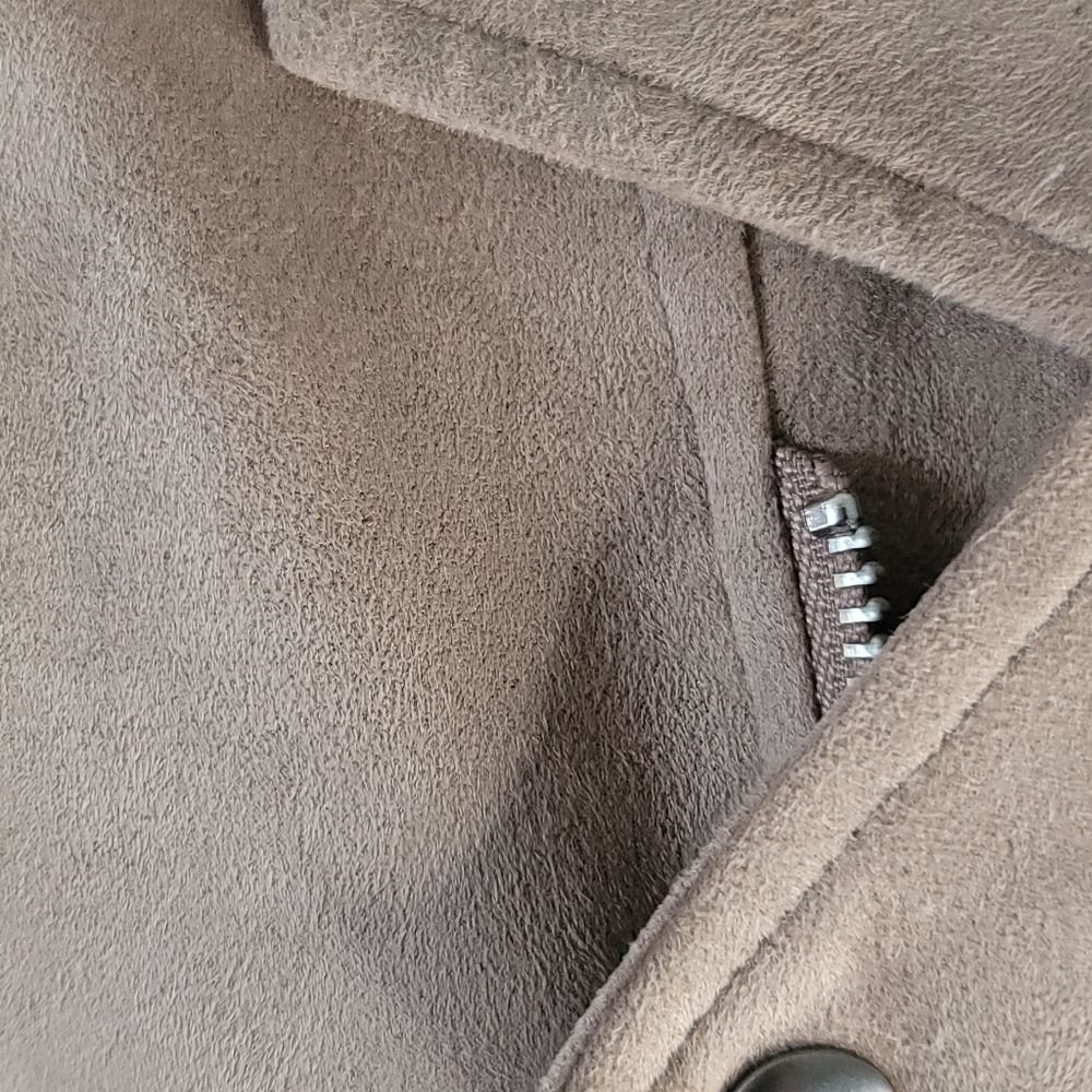 Market And Spruce Faux Suede Motorcycle Jacket Camel Size Small - Picture 4 of 11